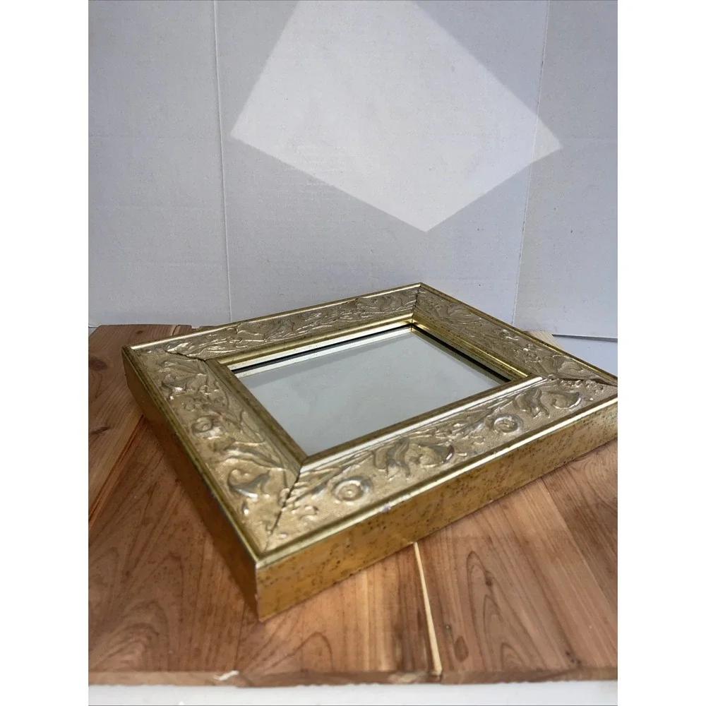 Martin Aborn AM5 Wide Gold Wooden Mirror Italian Floral Design 9x11 Art Deco